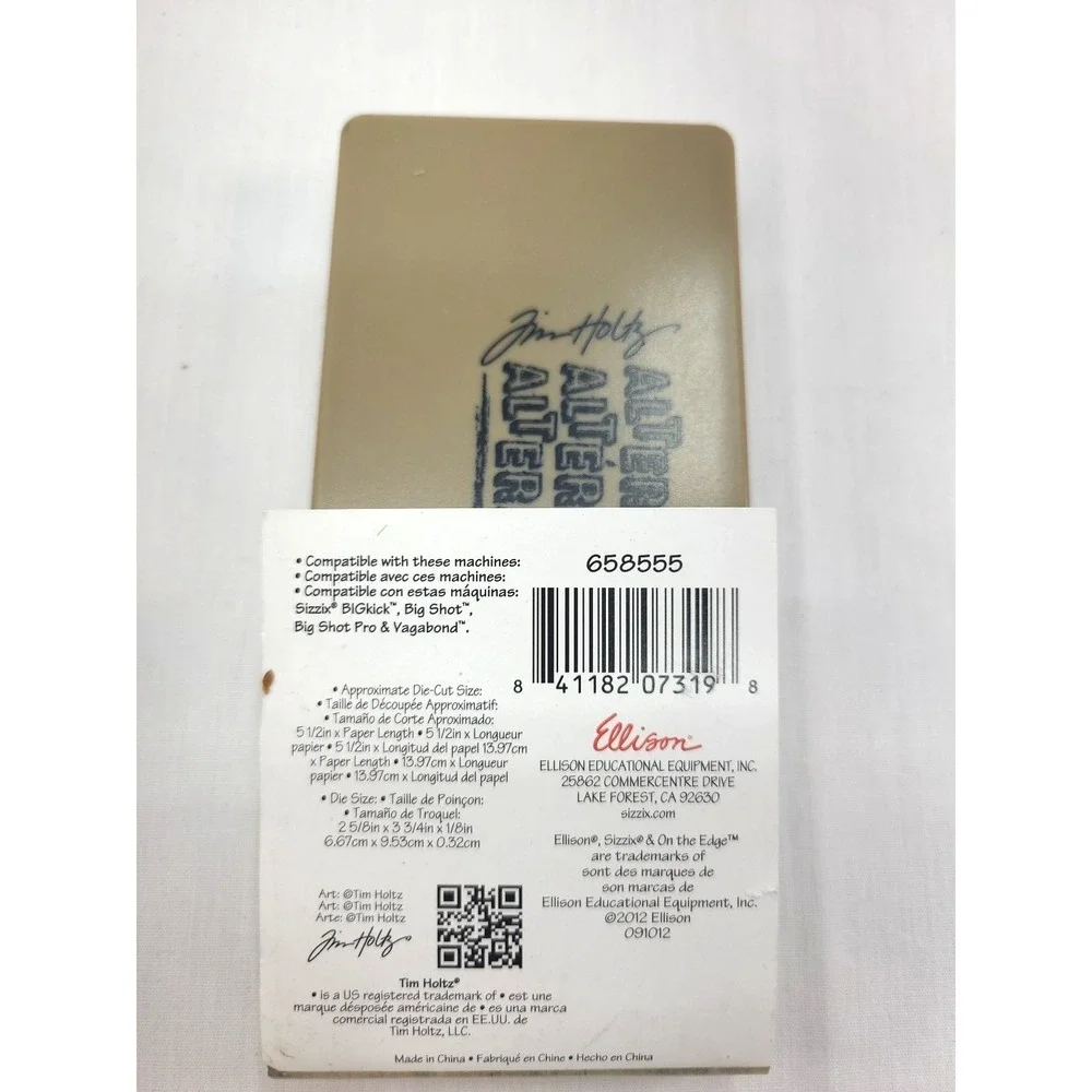 Sizzix Tim Holtz Alterations On the Edge Cutting Die Torn Notebook 658555